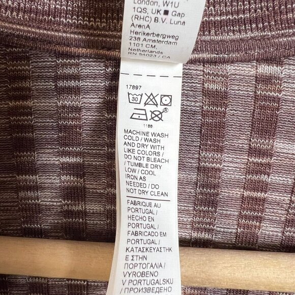 Athleta Revolve Cardigan Sweater Size XXS Mahogany Heather Ribbed Seamless Work - Picture 11 of 11